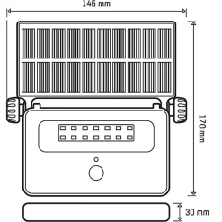 Batteridriven strålkastare med sensor solcellslampa