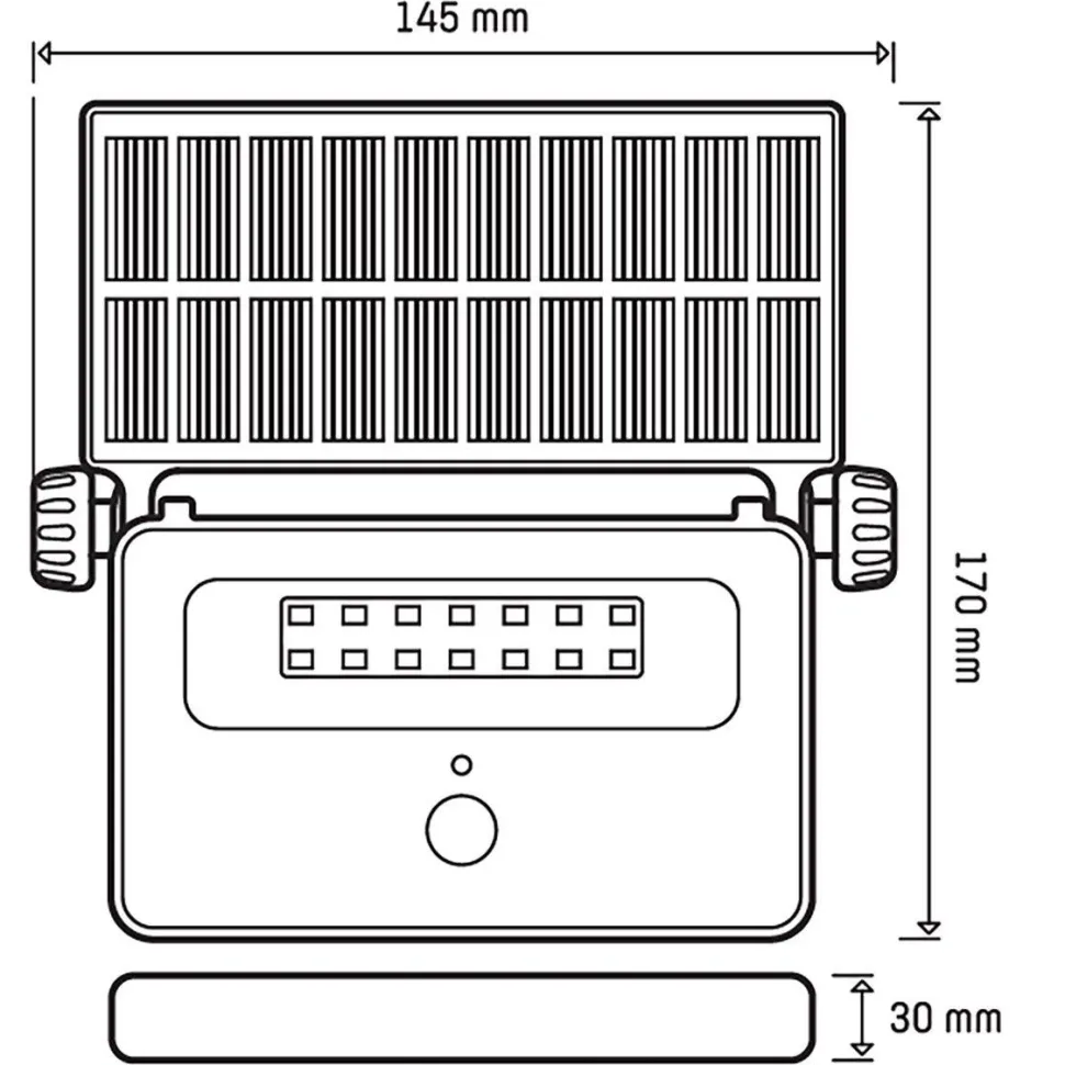 Batteridriven strålkastare med sensor solcellslampa