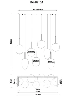 Blacky 102cm taklampa