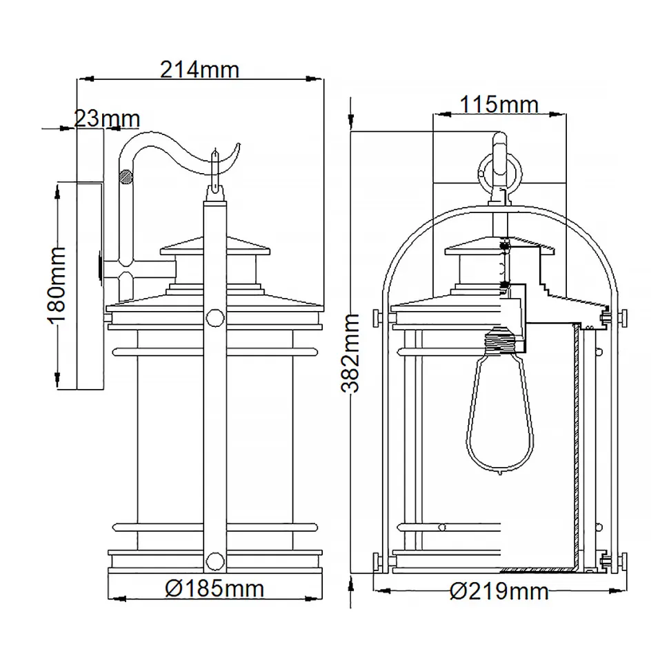 Booker 38cm utelampa