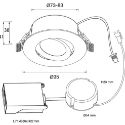 D-007 Downlight 2700K 6-pack