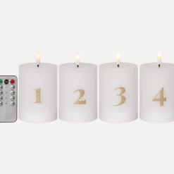 LED Blockljus Flamme Advent