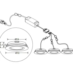QB-308 Downlight 3000K 3-pack