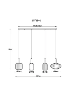 Valletta 127cm taklampa